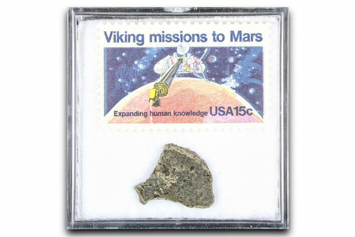 Martian Meteorite ( g) Slice - With Viking Mission Stamp #383234